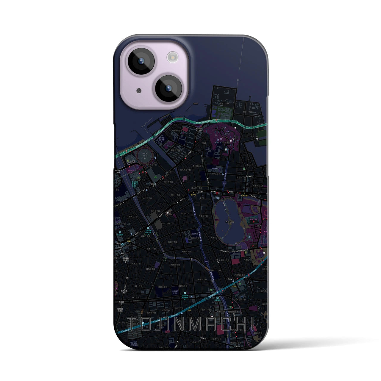 【唐人町(福岡県)】地図柄iPhoneケース(バックカバータイプ)