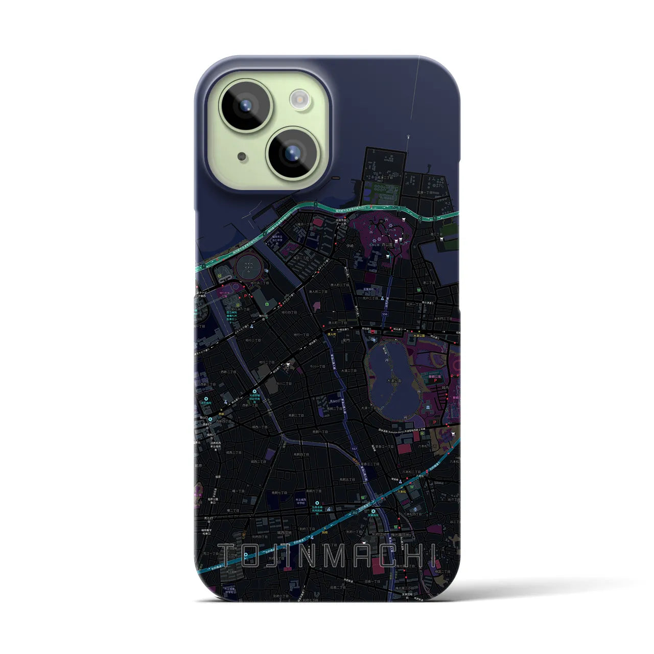 【唐人町(福岡県)】地図柄iPhoneケース(バックカバータイプ)