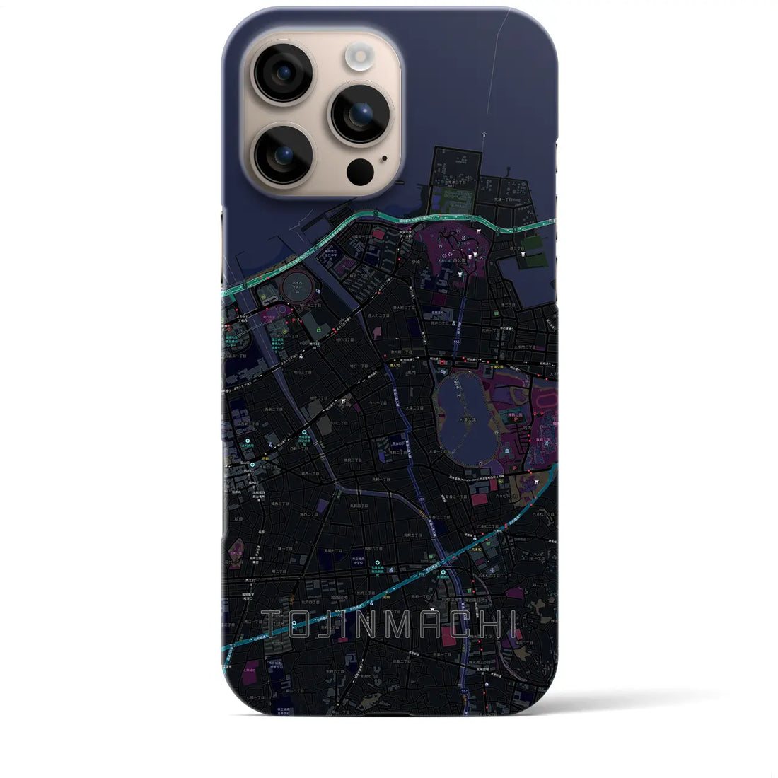 【唐人町(福岡県)】地図柄iPhoneケース(バックカバータイプ)