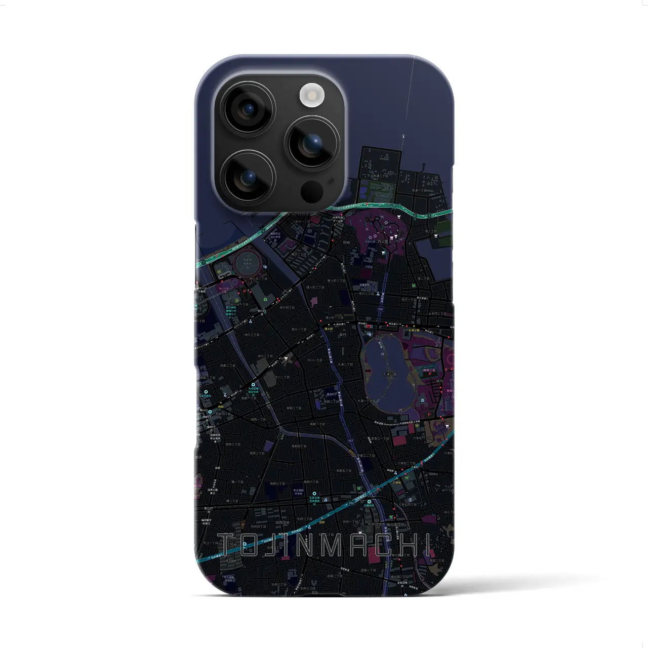 【唐人町(福岡県)】地図柄iPhoneケース(バックカバータイプ)