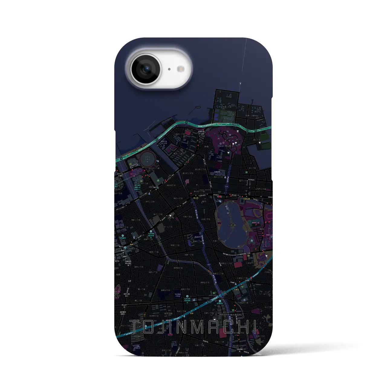 【唐人町(福岡県)】地図柄iPhoneケース(バックカバータイプ)