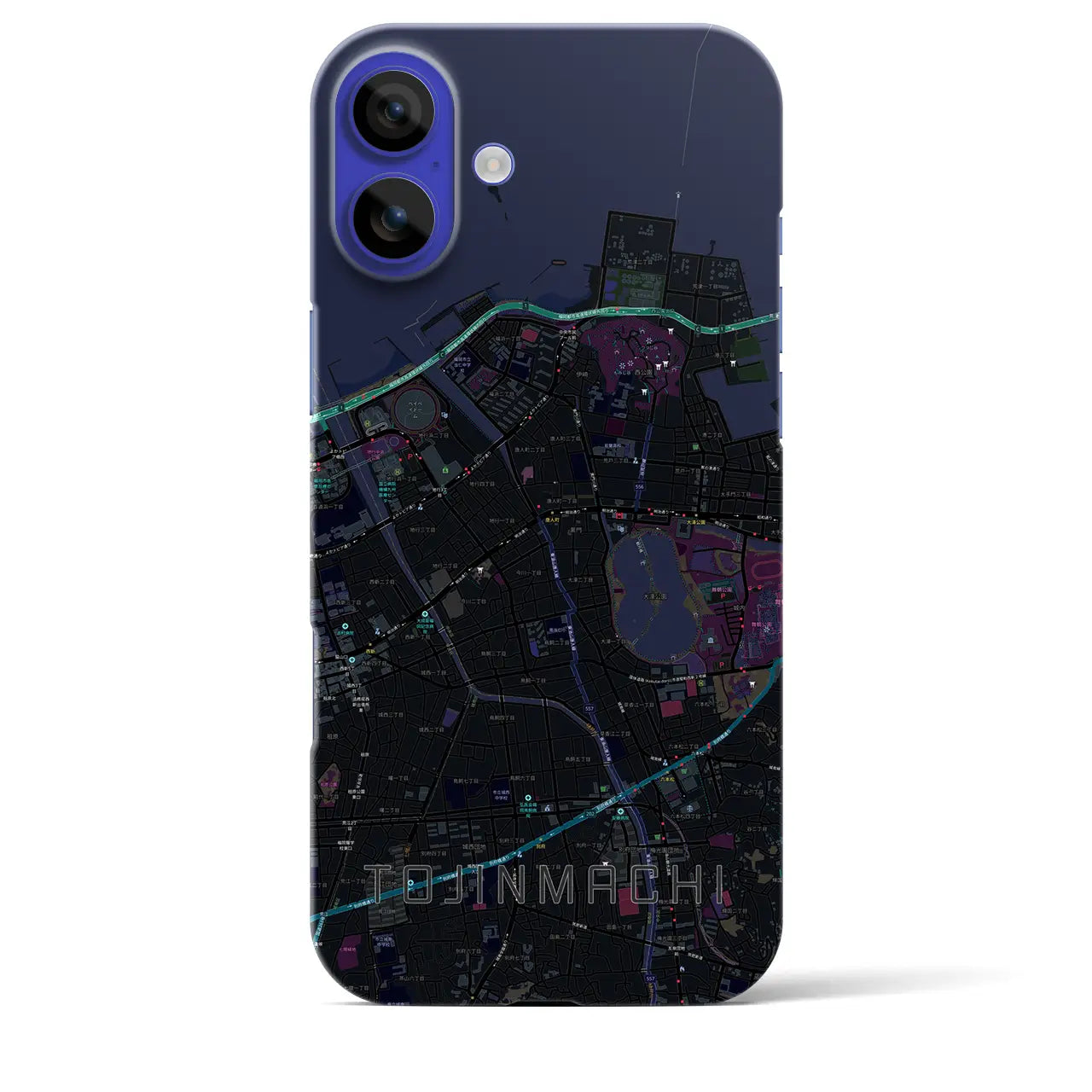 【唐人町(福岡県)】地図柄iPhoneケース(バックカバータイプ)
