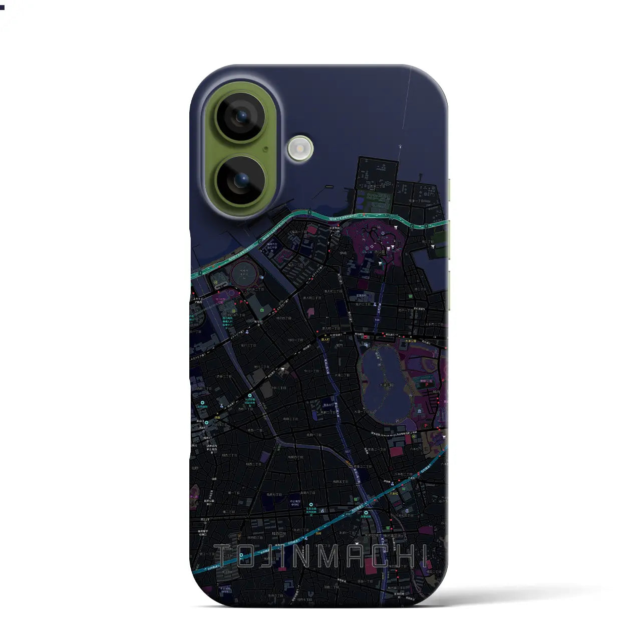 【唐人町(福岡県)】地図柄iPhoneケース(バックカバータイプ)