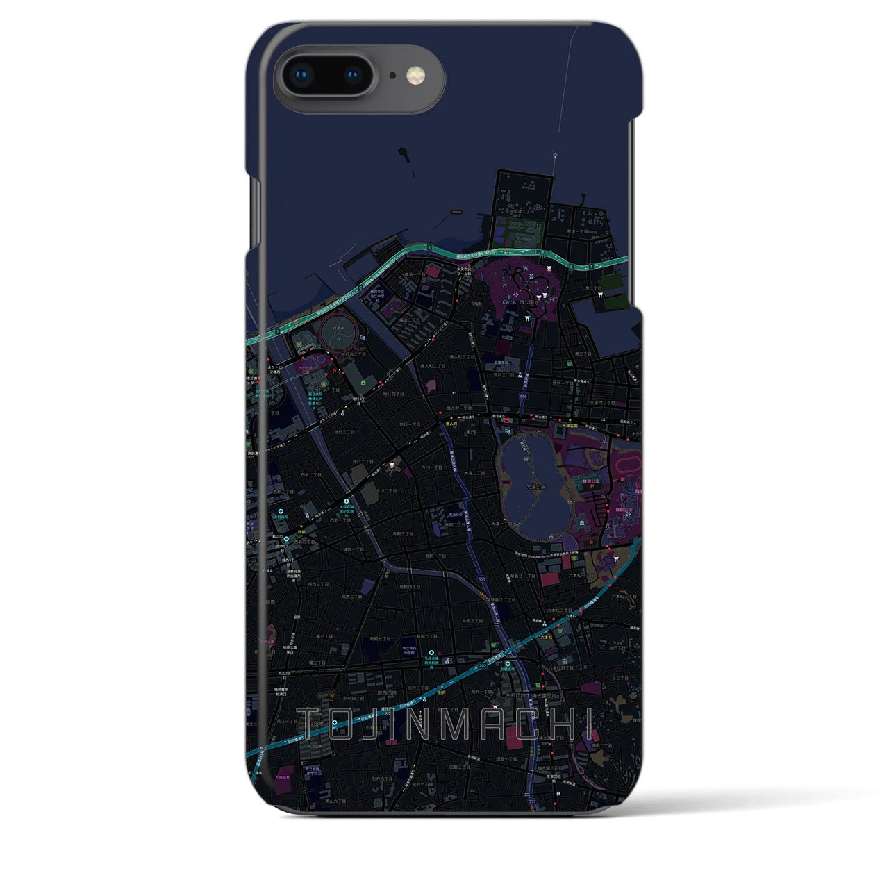 【唐人町(福岡県)】地図柄iPhoneケース(バックカバータイプ)