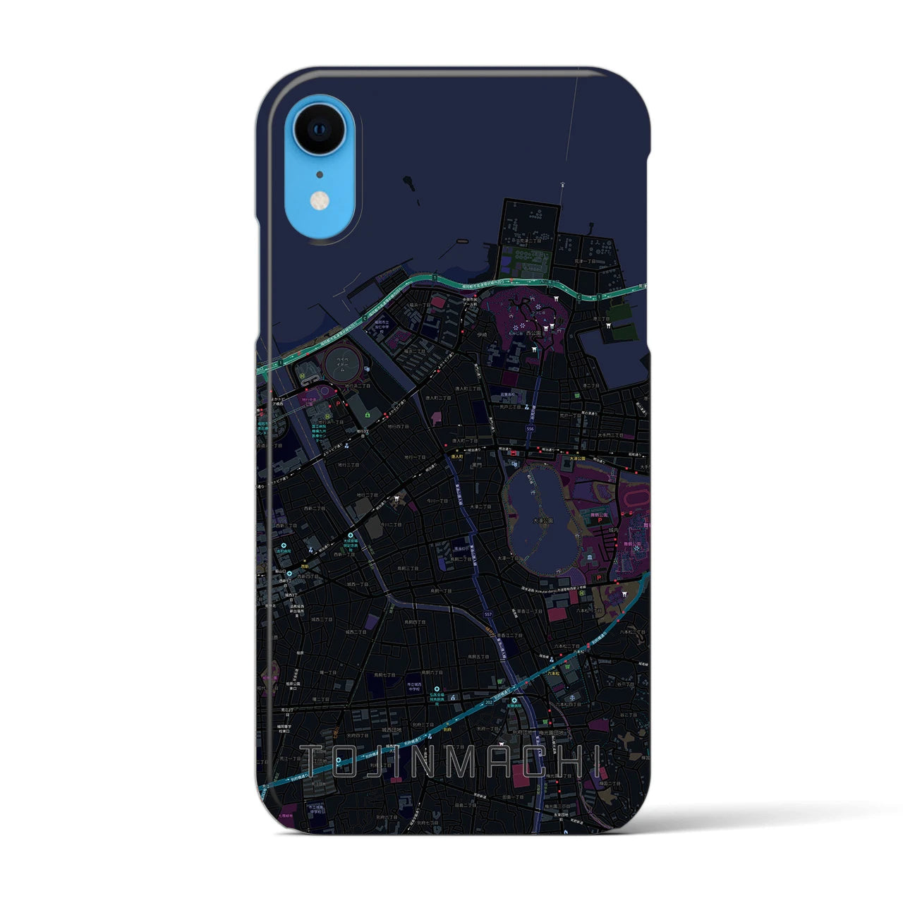 【唐人町(福岡県)】地図柄iPhoneケース(バックカバータイプ)