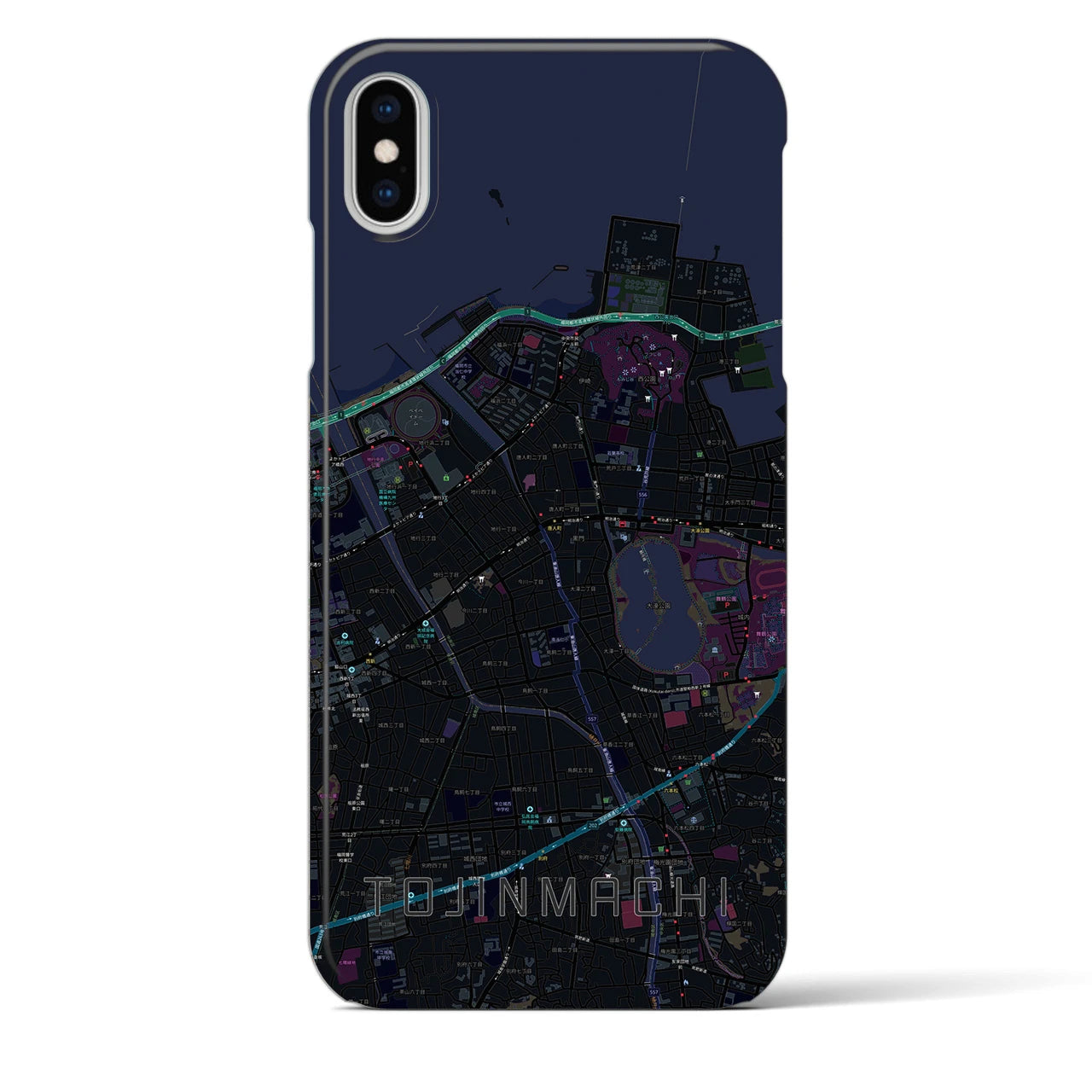 【唐人町(福岡県)】地図柄iPhoneケース(バックカバータイプ)