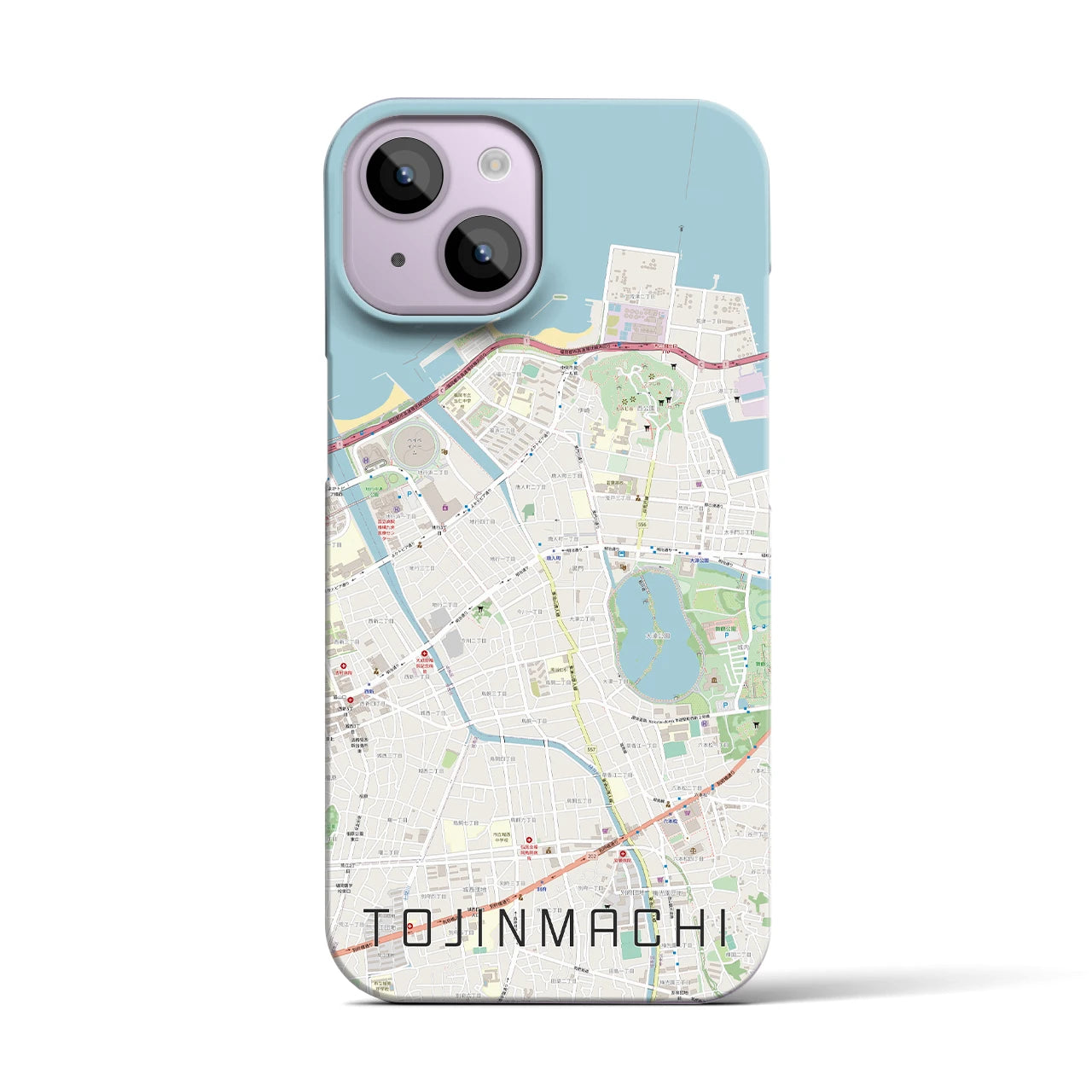 【唐人町(福岡県)】地図柄iPhoneケース(バックカバータイプ)
