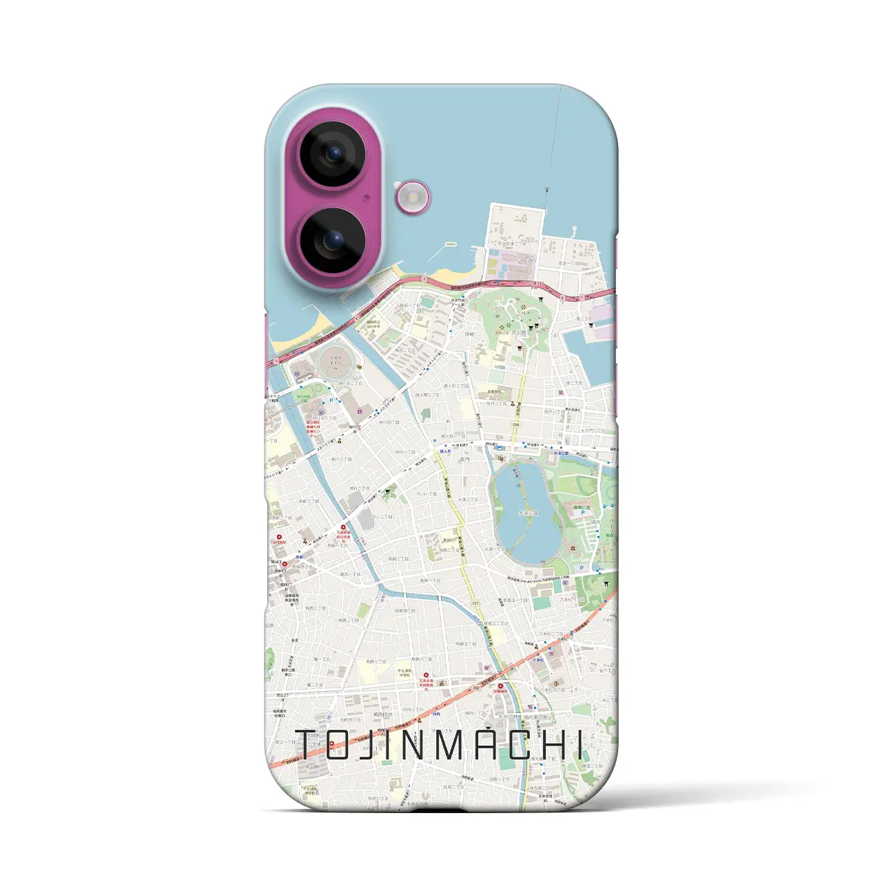【唐人町(福岡県)】地図柄iPhoneケース(バックカバータイプ)