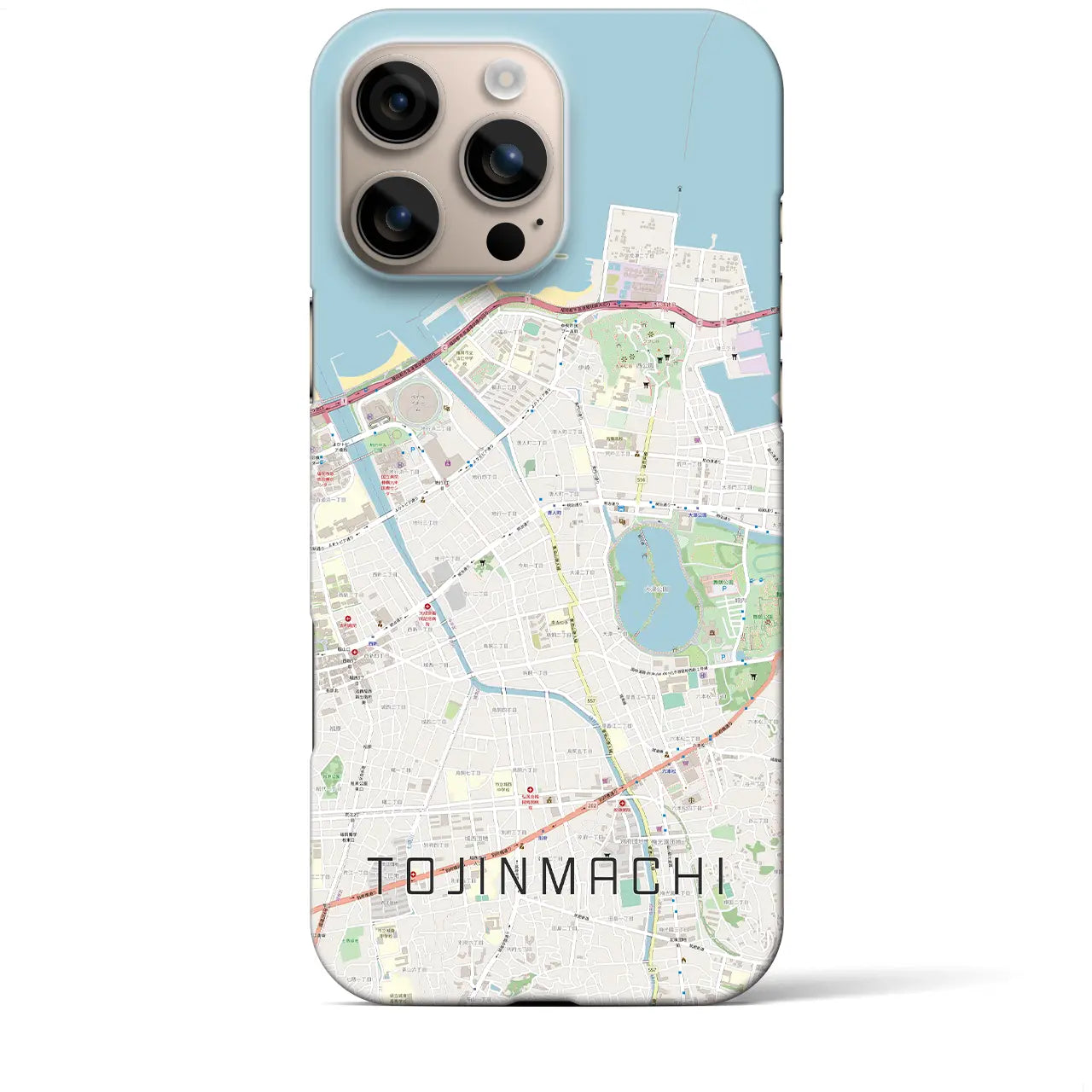 【唐人町(福岡県)】地図柄iPhoneケース(バックカバータイプ)