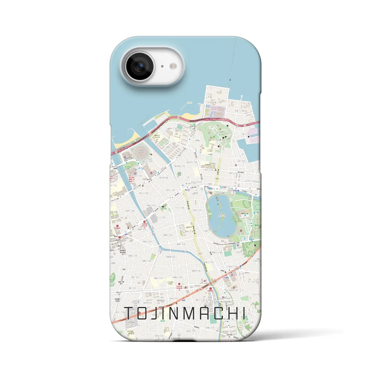 【唐人町(福岡県)】地図柄iPhoneケース(バックカバータイプ)
