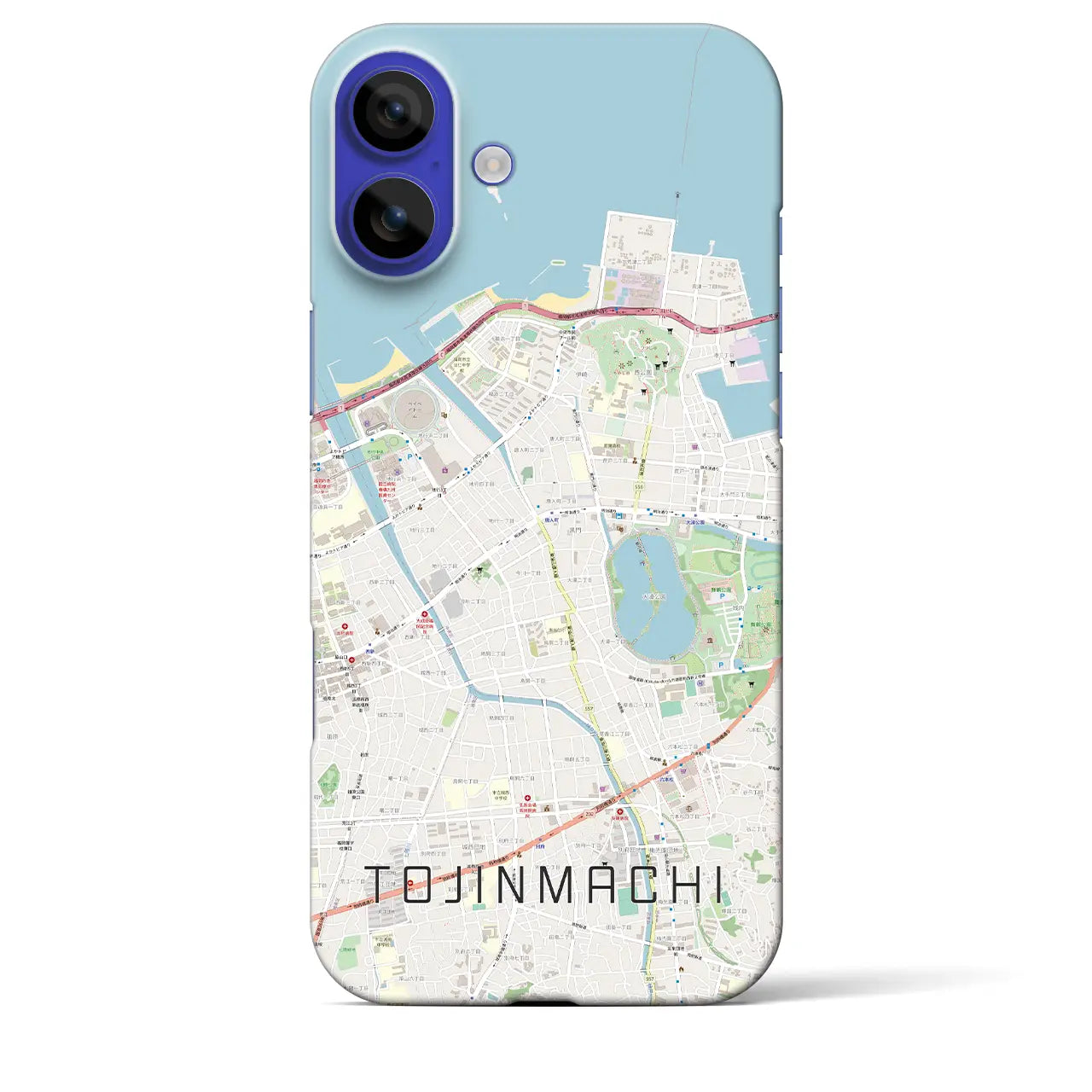 【唐人町(福岡県)】地図柄iPhoneケース(バックカバータイプ)ナチュラル・iPhone 16 Pro Max 用