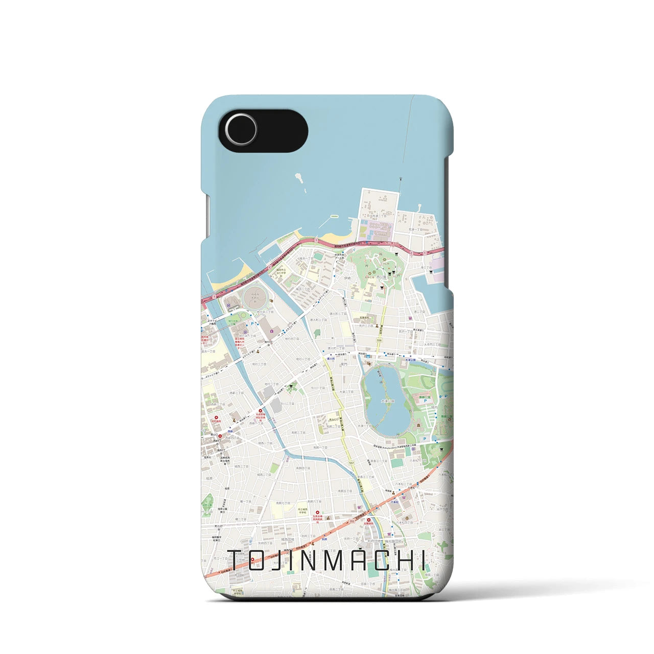 【唐人町(福岡県)】地図柄iPhoneケース(バックカバータイプ)