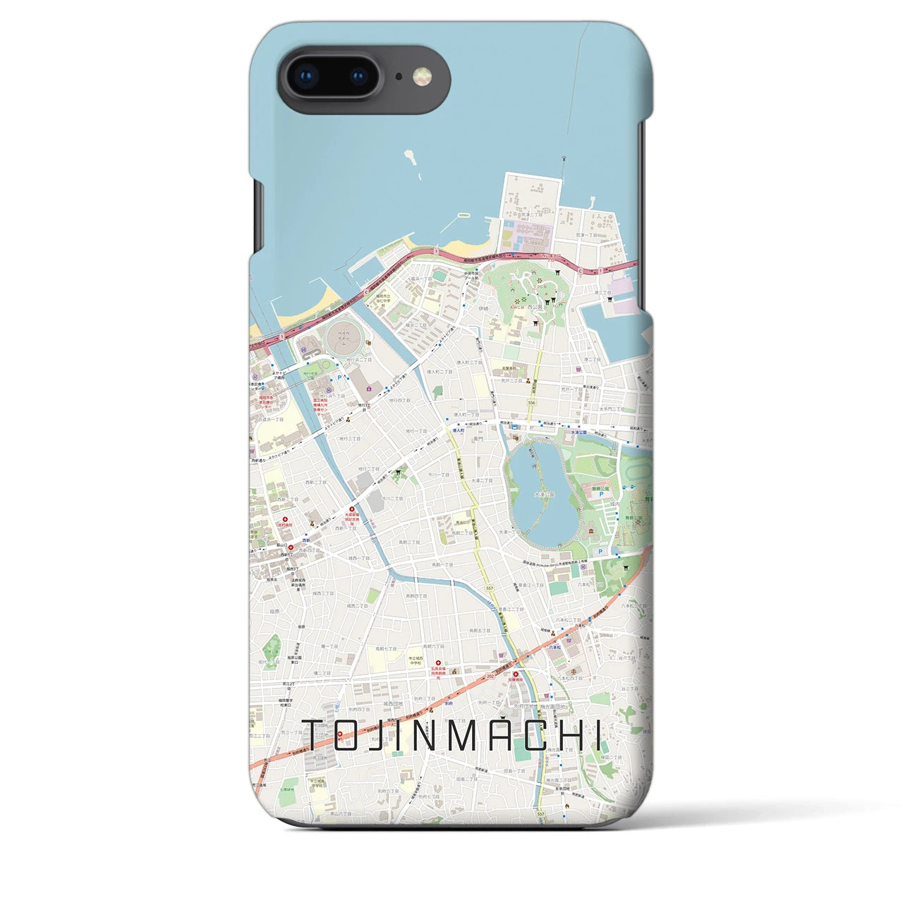 【唐人町(福岡県)】地図柄iPhoneケース(バックカバータイプ)