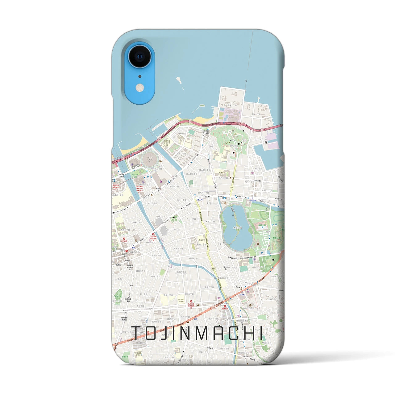 【唐人町(福岡県)】地図柄iPhoneケース(バックカバータイプ)