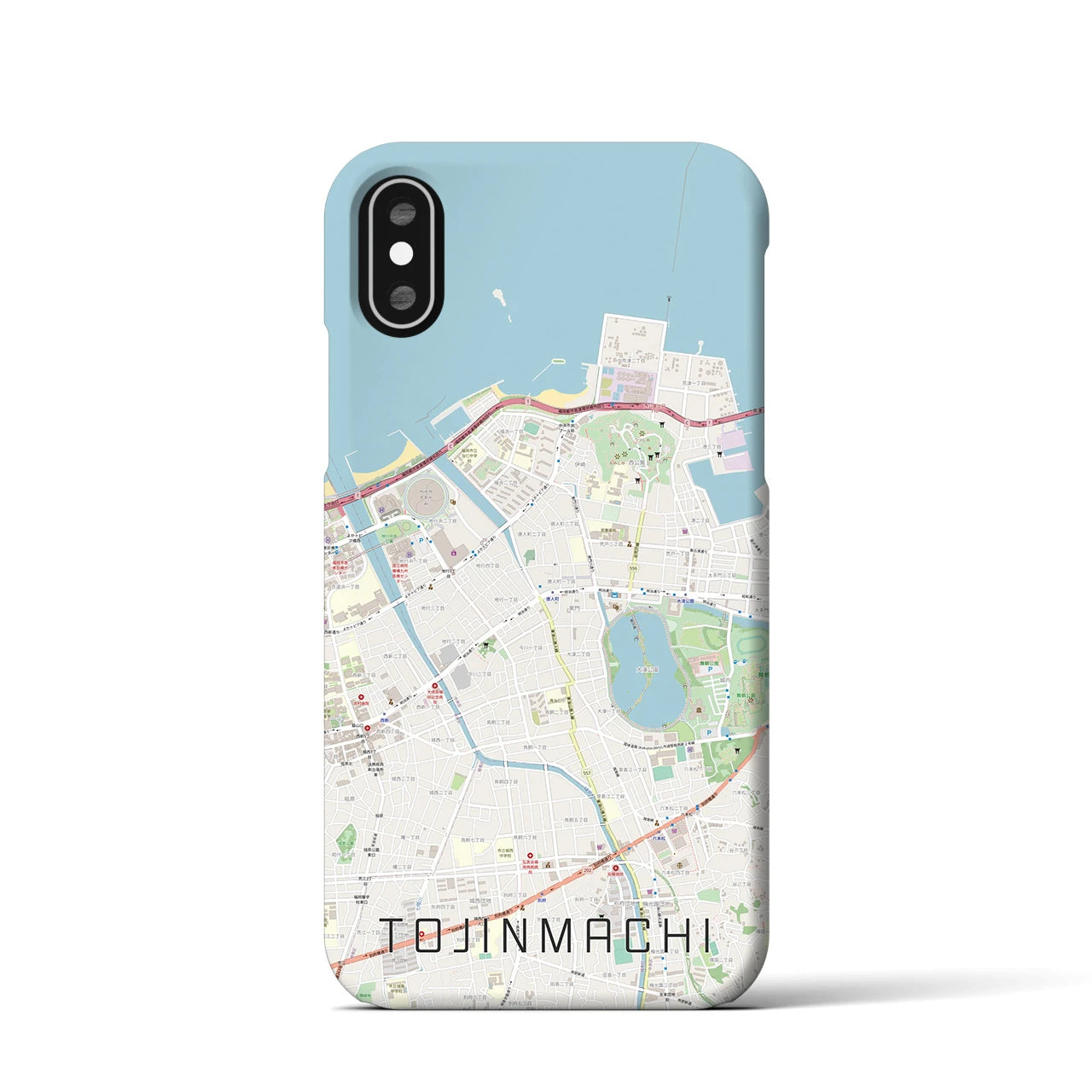 【唐人町(福岡県)】地図柄iPhoneケース(バックカバータイプ)
