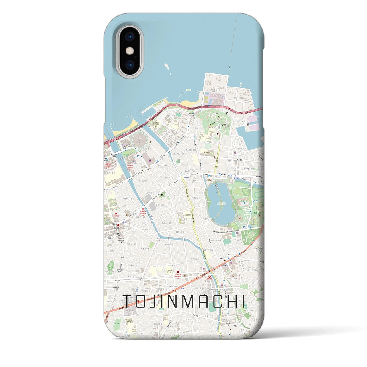 【唐人町(福岡県)】地図柄iPhoneケース(バックカバータイプ)