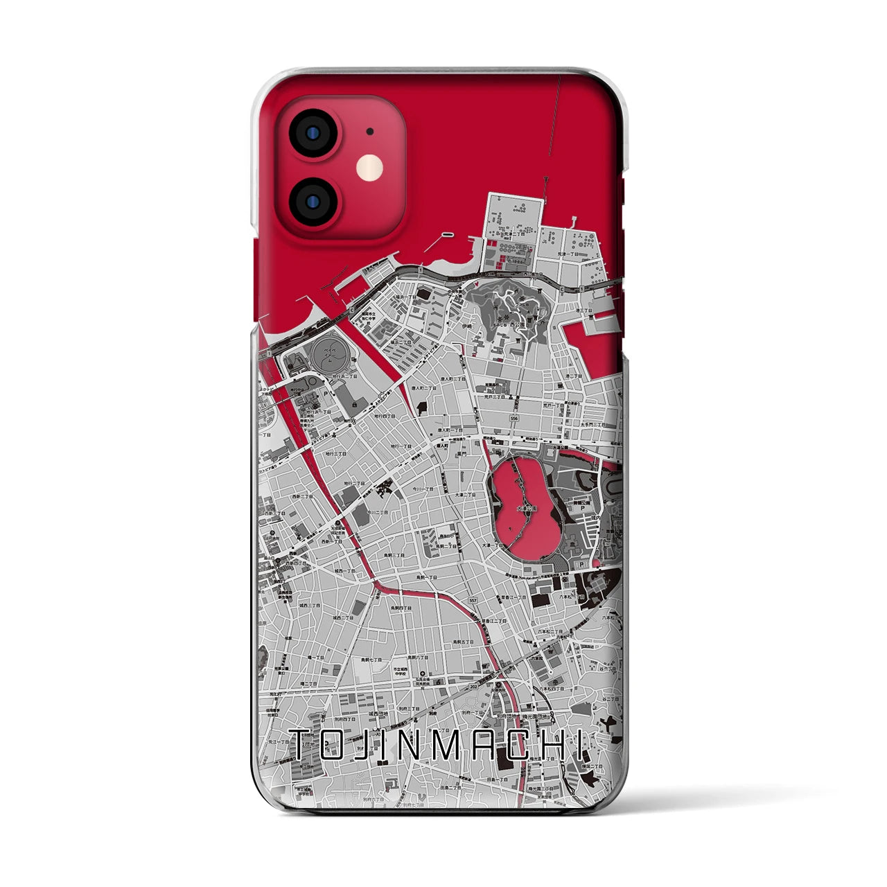 【唐人町(福岡県)】地図柄iPhoneケース(クリアタイプ)