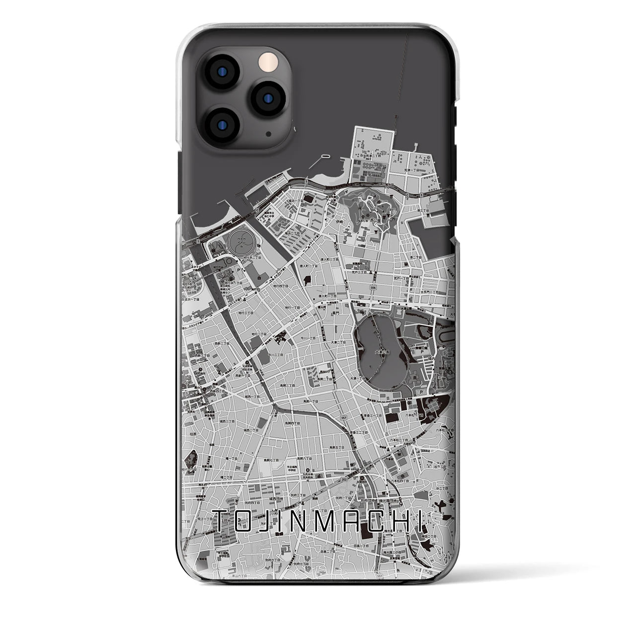 【唐人町(福岡県)】地図柄iPhoneケース(クリアタイプ)