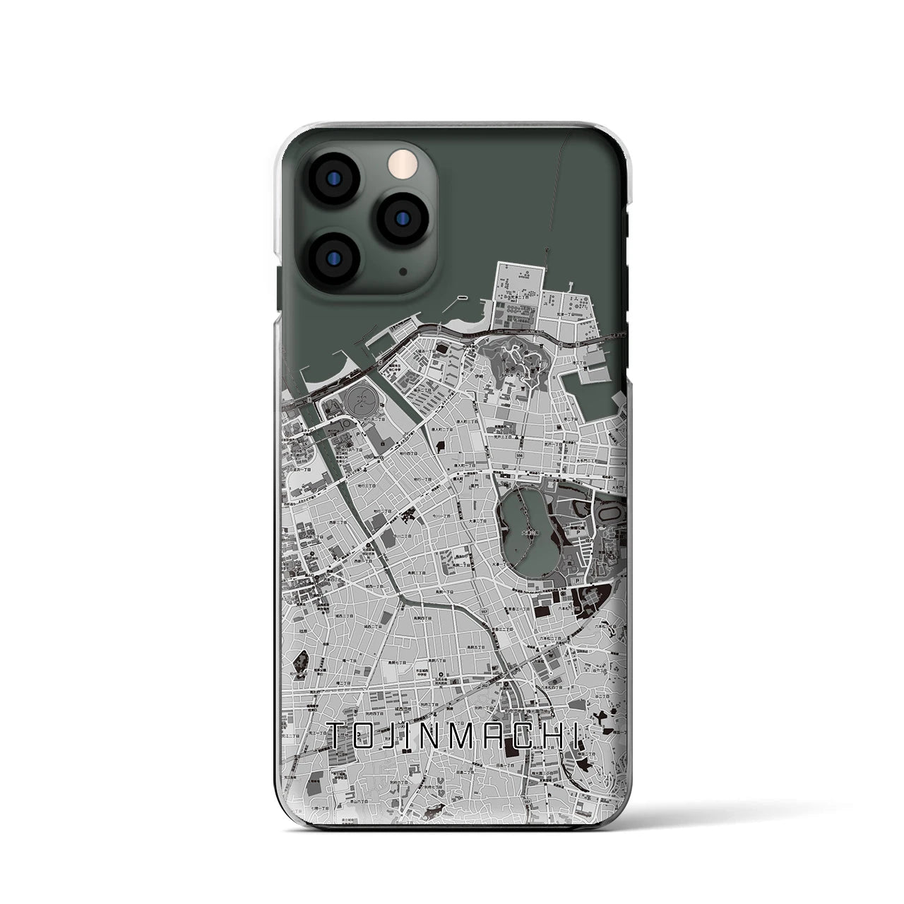 【唐人町(福岡県)】地図柄iPhoneケース(クリアタイプ)