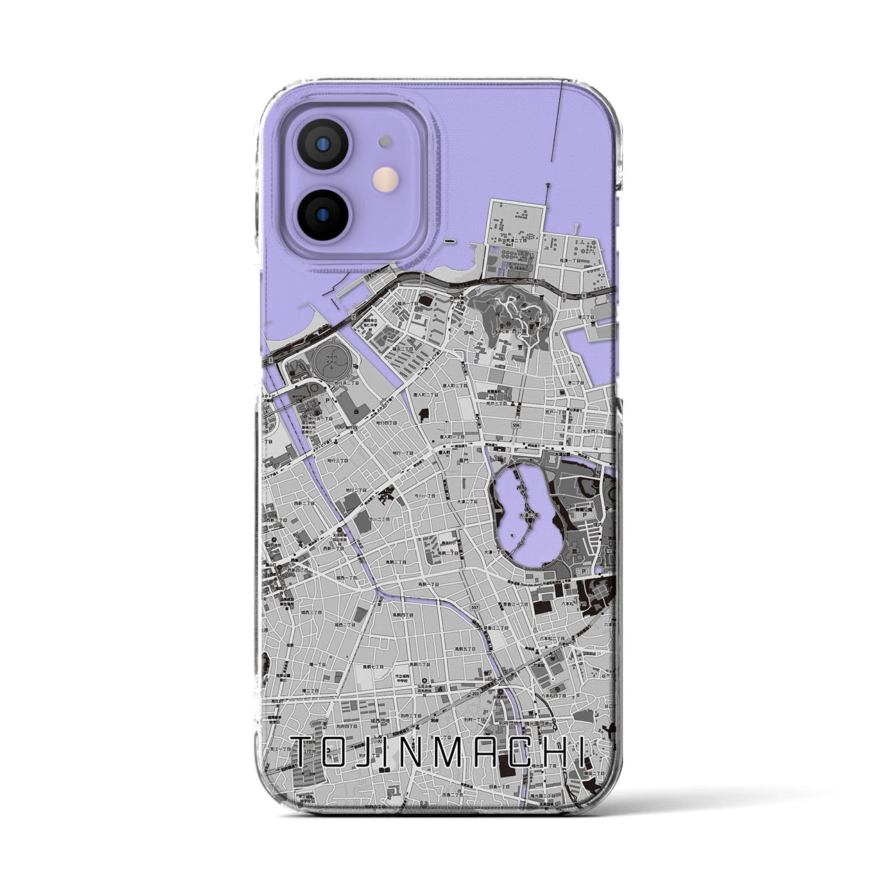 【唐人町(福岡県)】地図柄iPhoneケース(クリアタイプ)