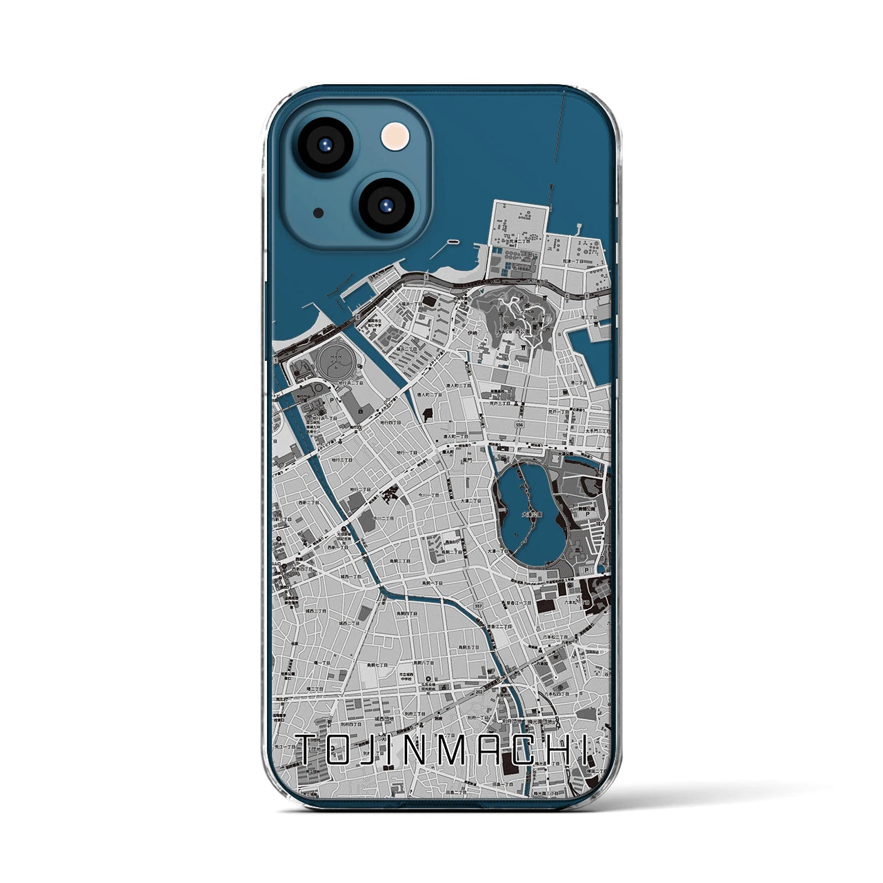 【唐人町(福岡県)】地図柄iPhoneケース(クリアタイプ)