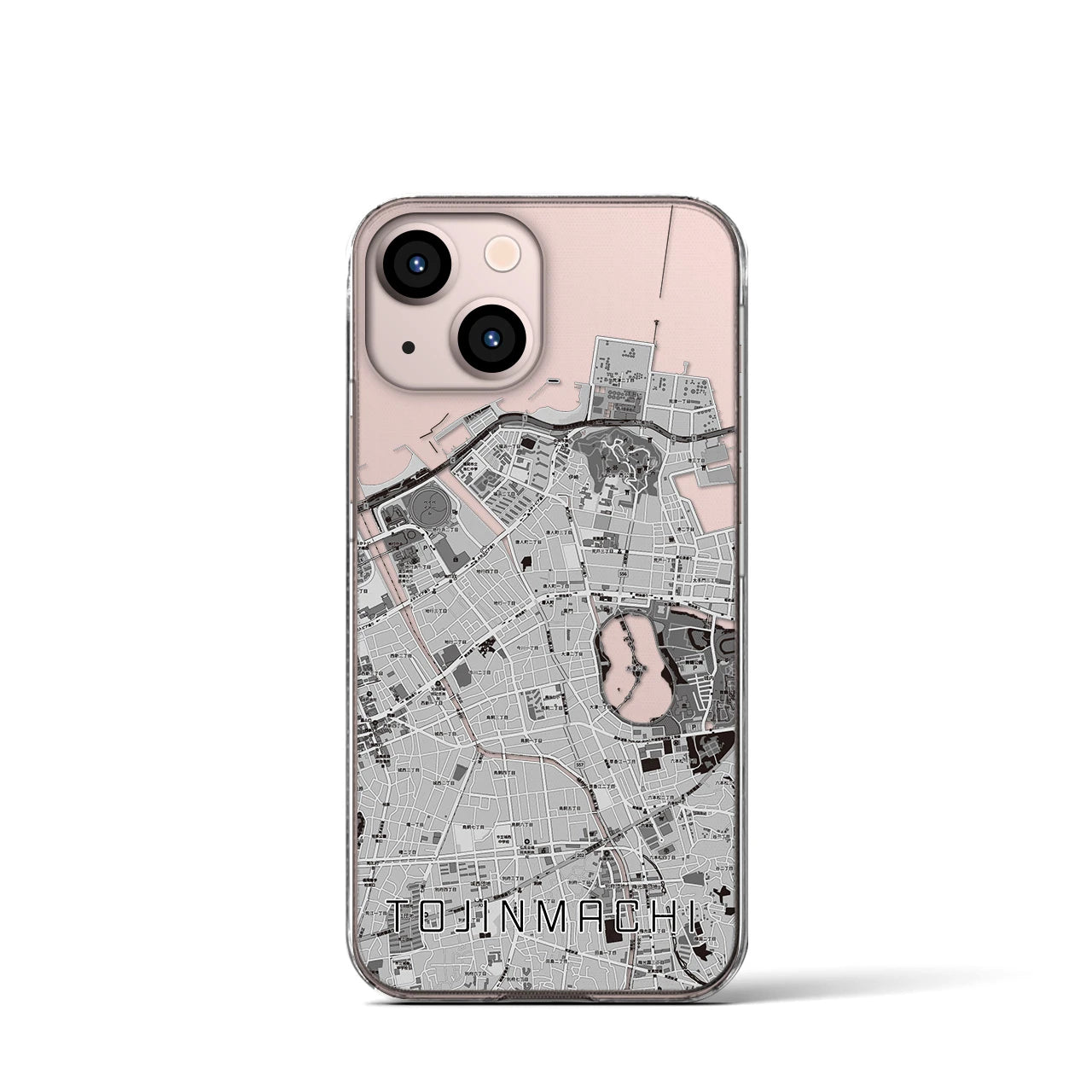 【唐人町(福岡県)】地図柄iPhoneケース(クリアタイプ)