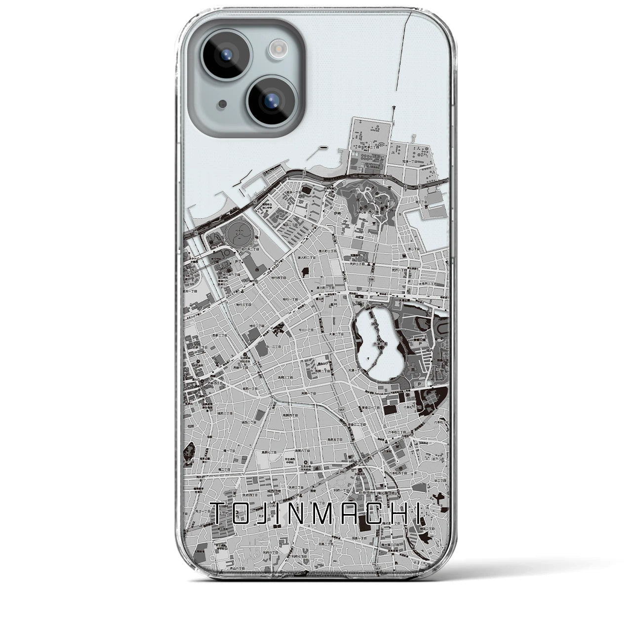 【唐人町(福岡県)】地図柄iPhoneケース(クリアタイプ)