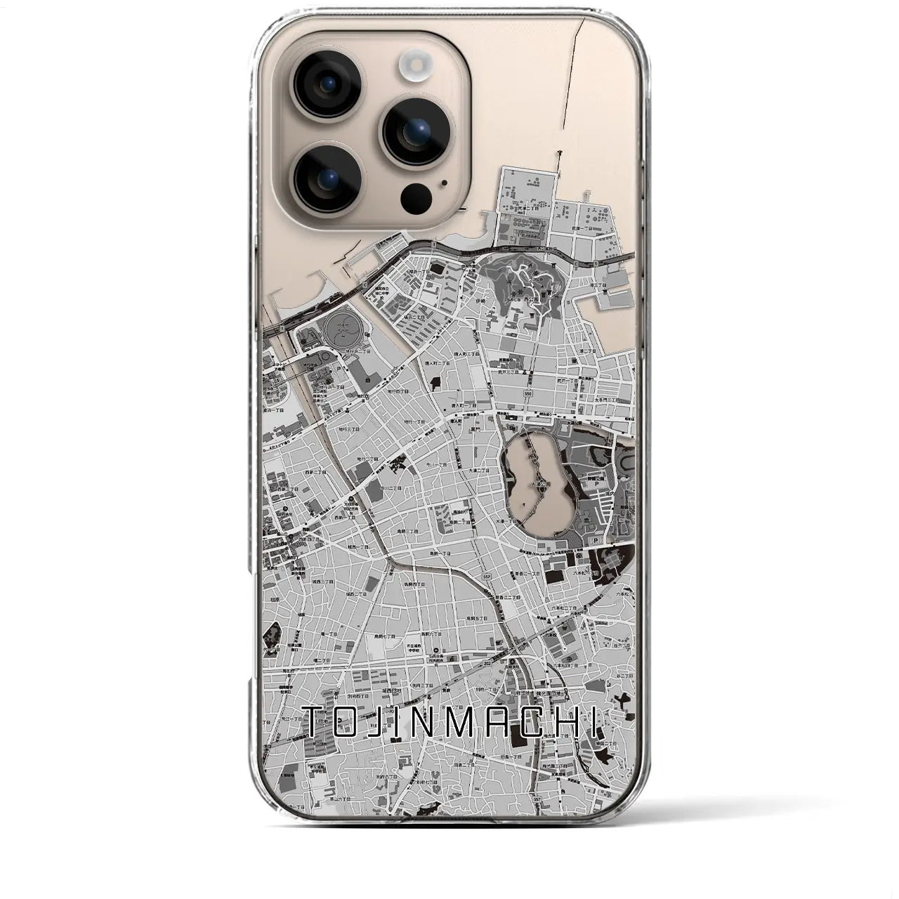 【唐人町(福岡県)】地図柄iPhoneケース(クリアタイプ)