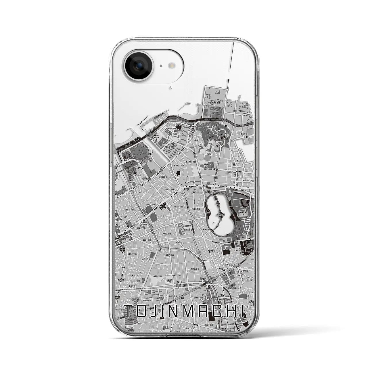 【唐人町(福岡県)】地図柄iPhoneケース(クリアタイプ)