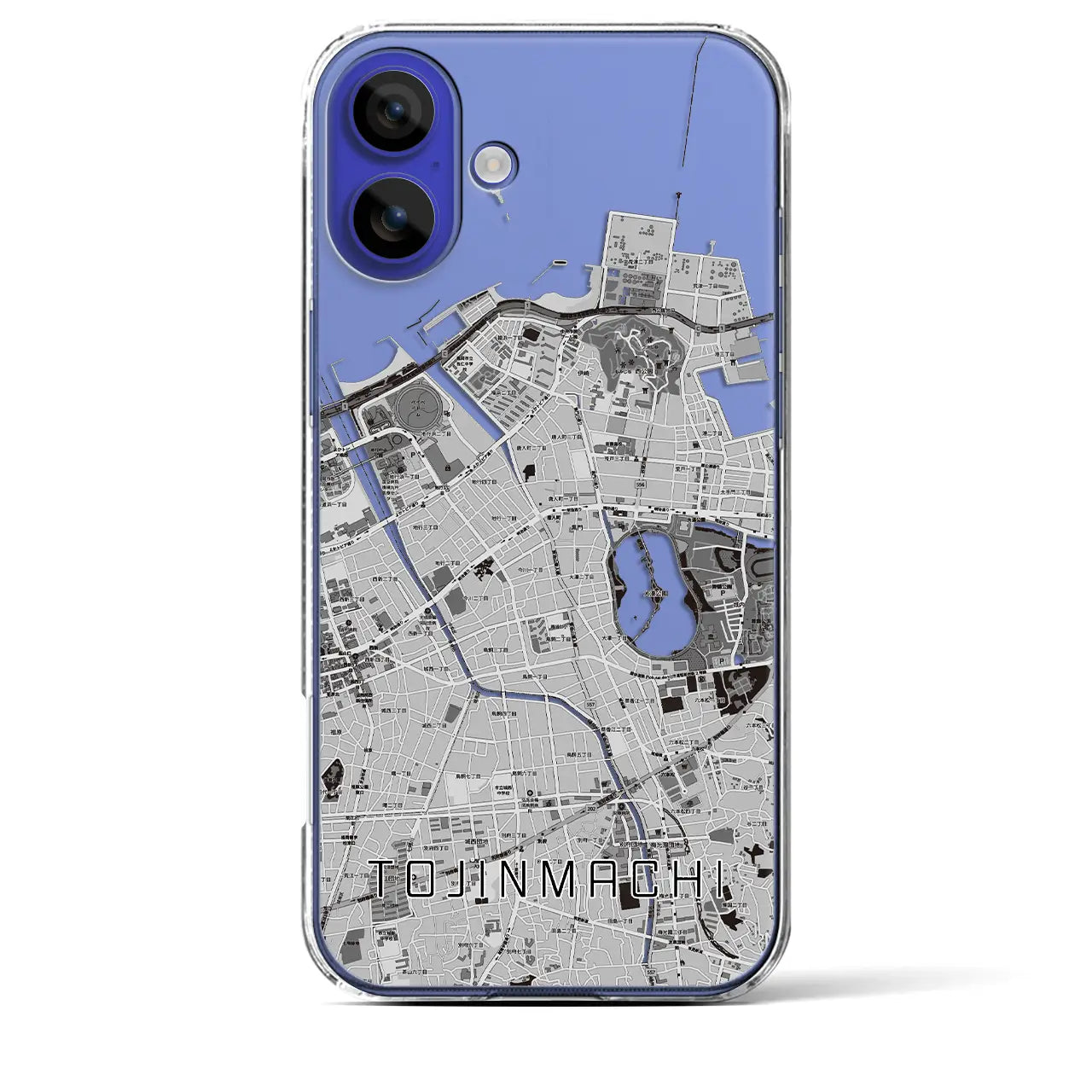 【唐人町(福岡県)】地図柄iPhoneケース(クリアタイプ)