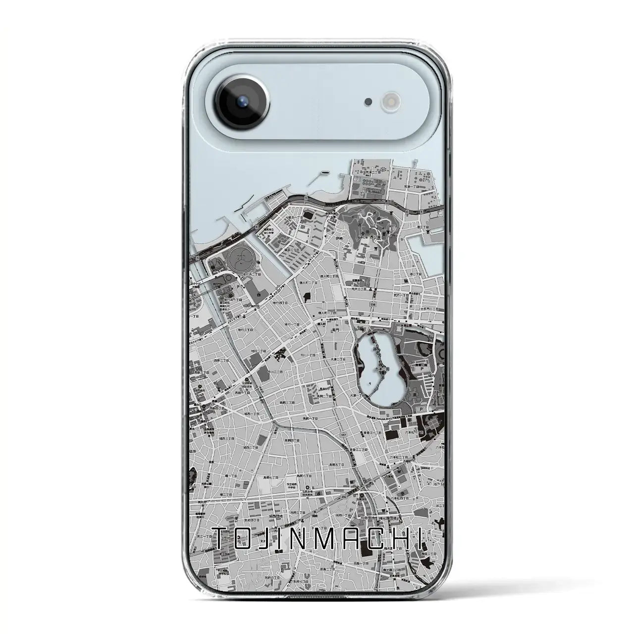 【唐人町(福岡県)】地図柄iPhoneケース(クリアタイプ)