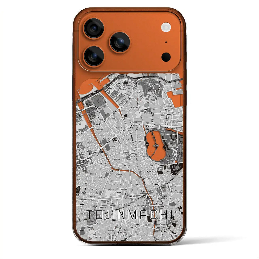 【唐人町(福岡県)】地図柄iPhoneケース(クリアタイプ)