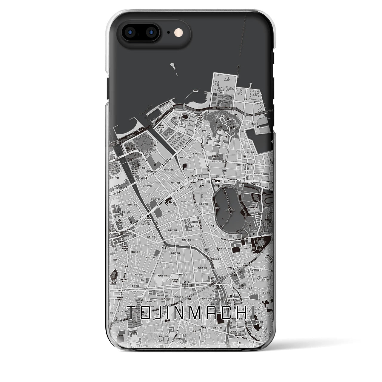 【唐人町(福岡県)】地図柄iPhoneケース(クリアタイプ)