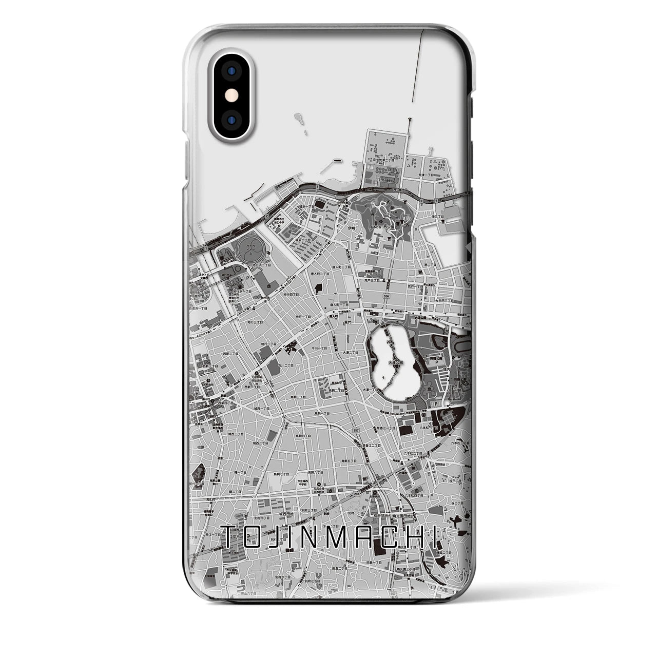 【唐人町(福岡県)】地図柄iPhoneケース(クリアタイプ)