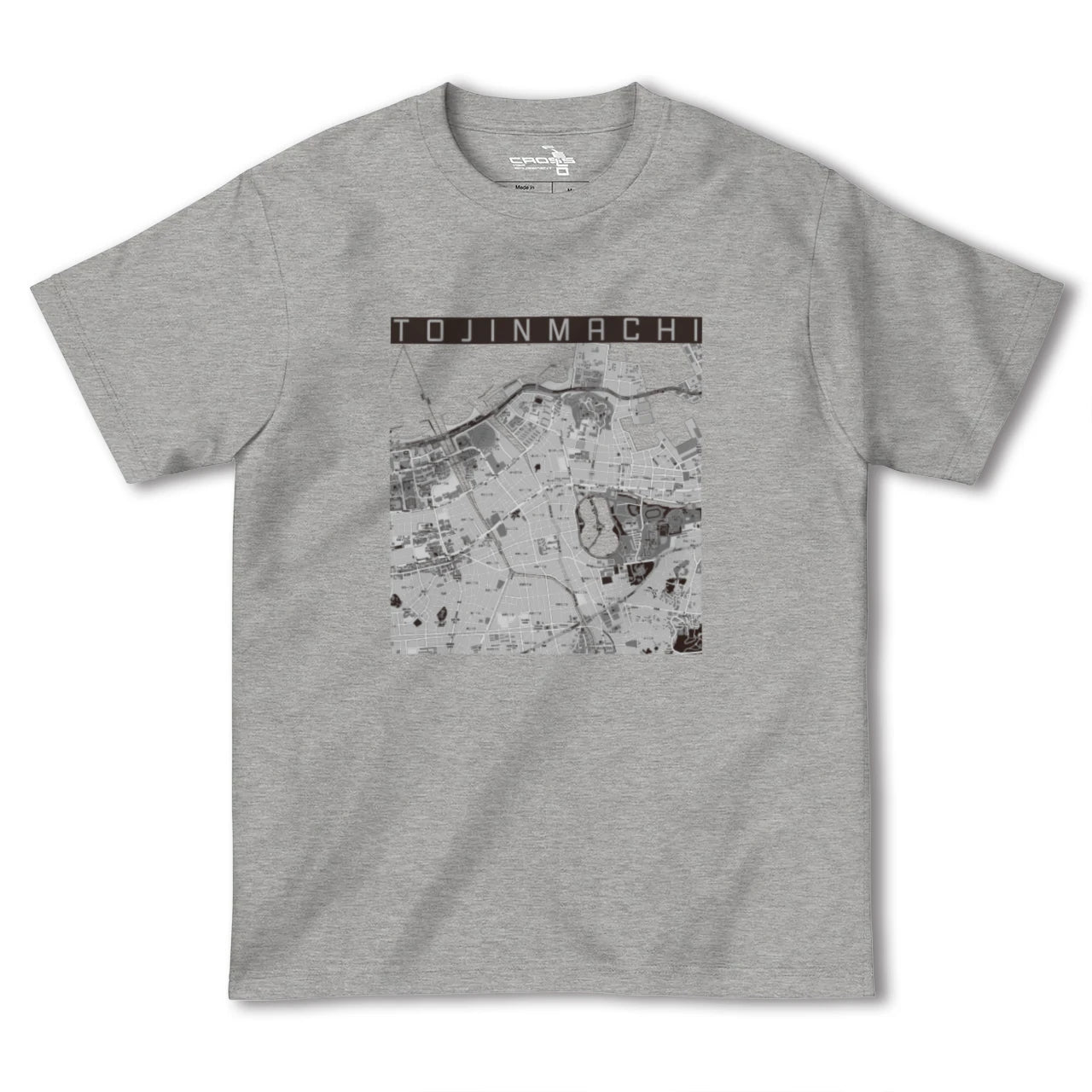 【唐人町(福岡県)】地図柄ヘビーウェイトTシャツ