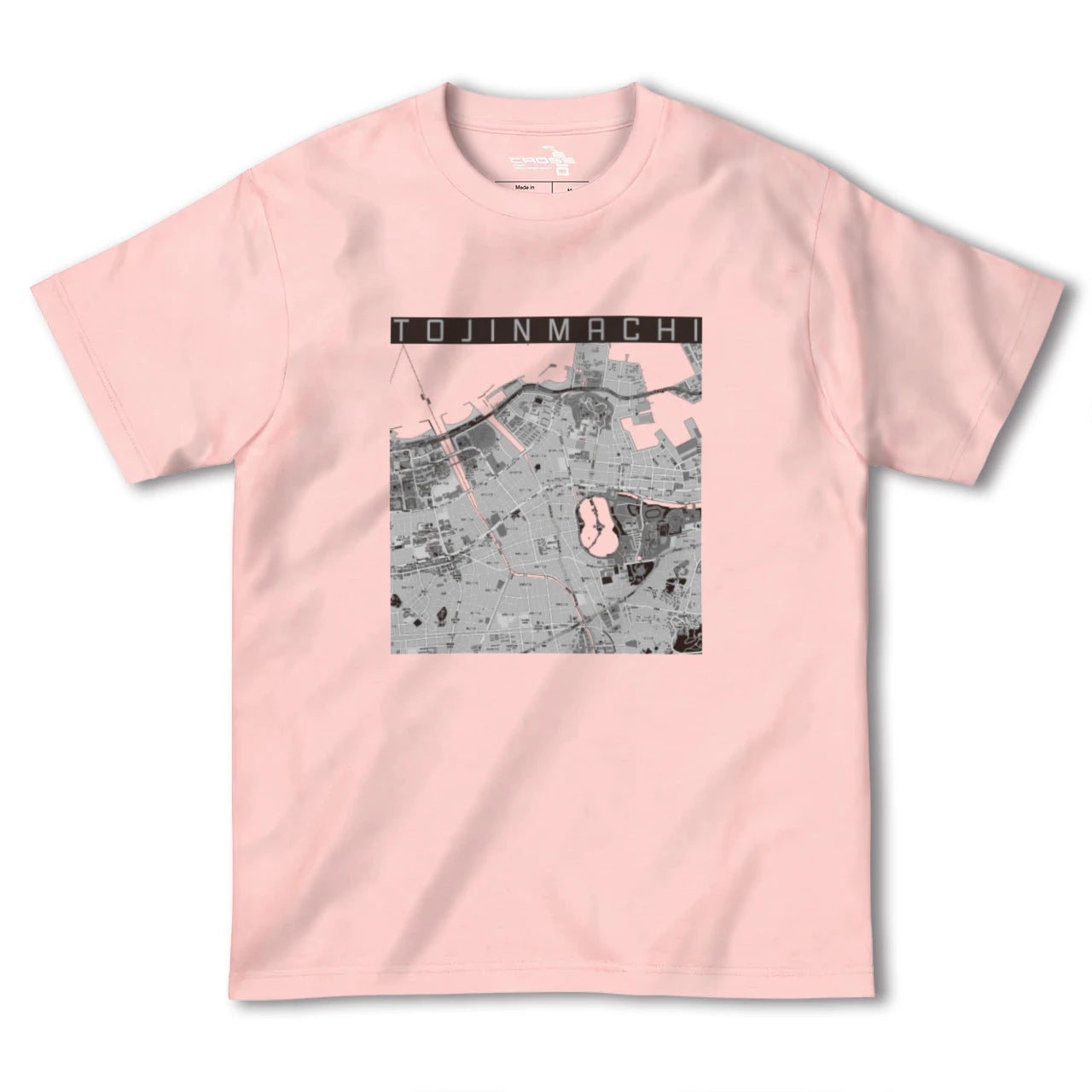 【唐人町(福岡県)】地図柄ヘビーウェイトTシャツ