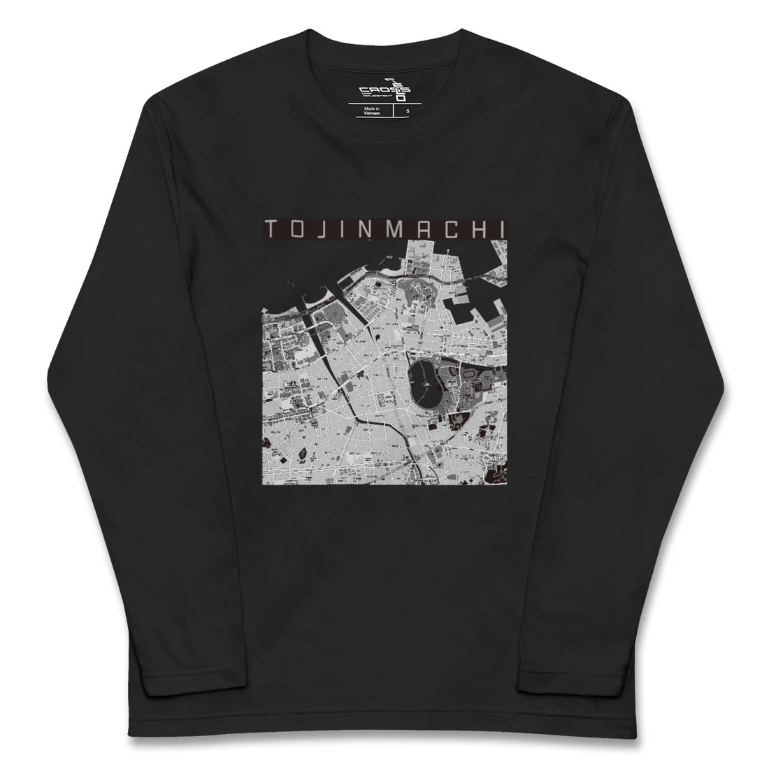 【唐人町(福岡県)】地図柄ロングスリーブTシャツ