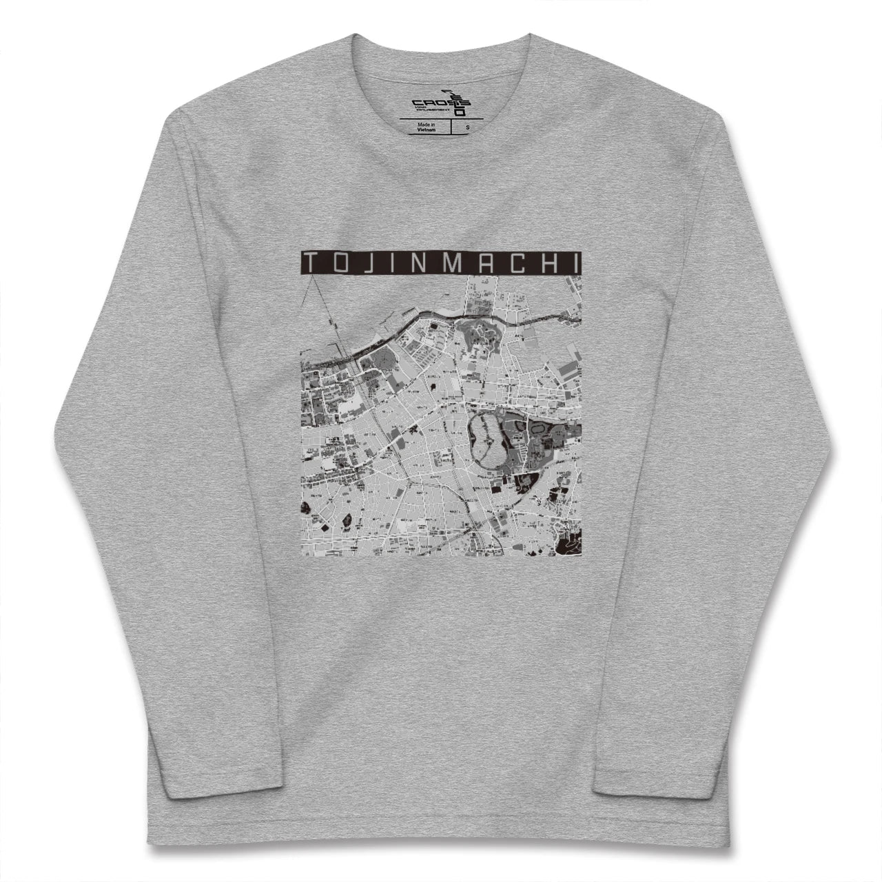【唐人町(福岡県)】地図柄ロングスリーブTシャツ