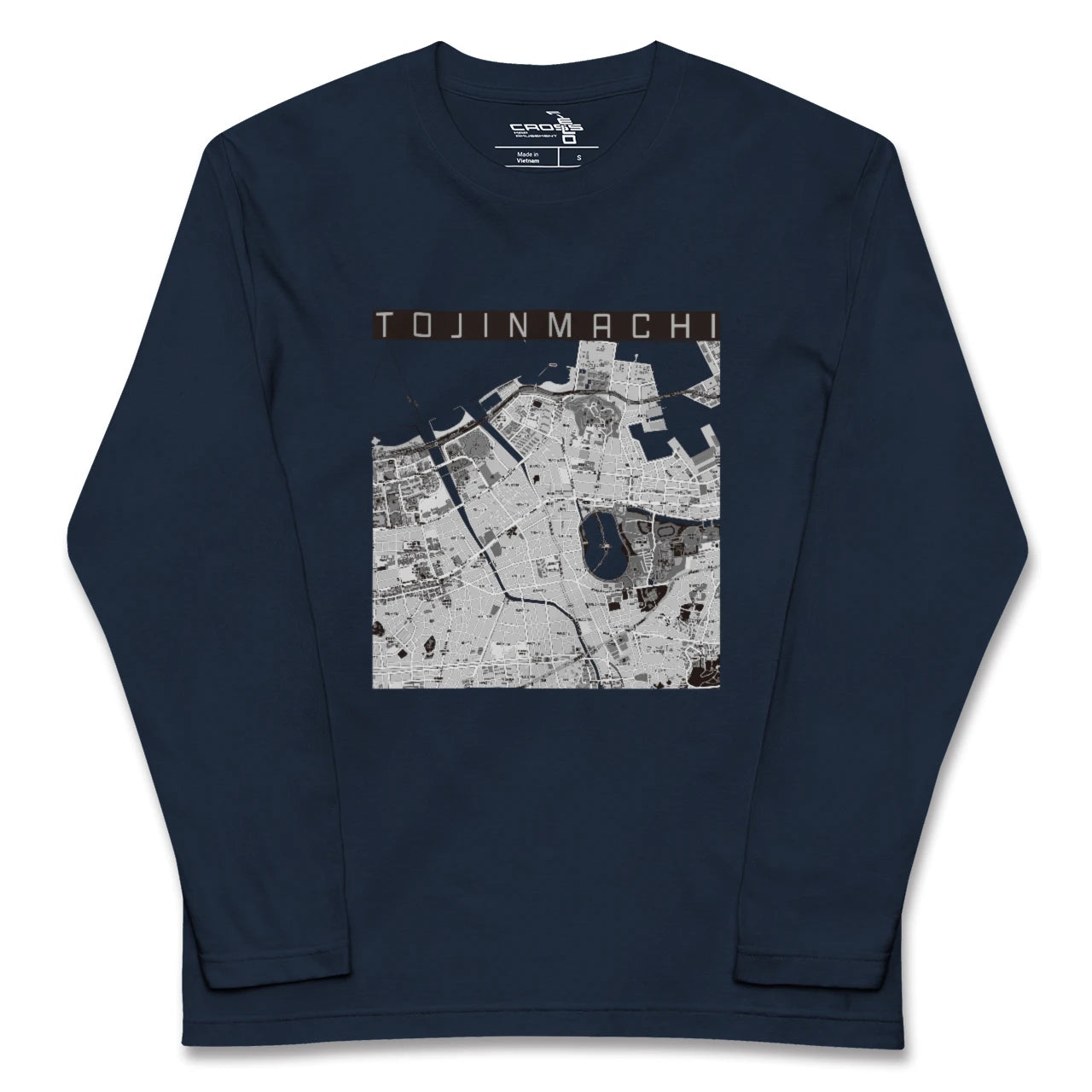 【唐人町(福岡県)】地図柄ロングスリーブTシャツ