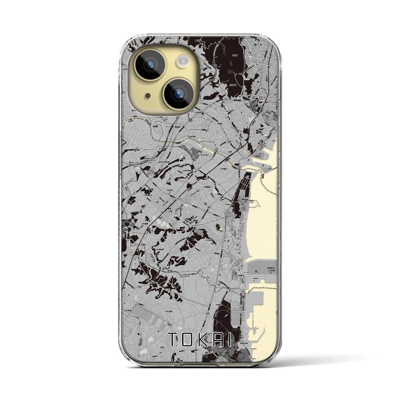 【東海(茨城県)】地図柄iPhoneケース(クリアタイプ)