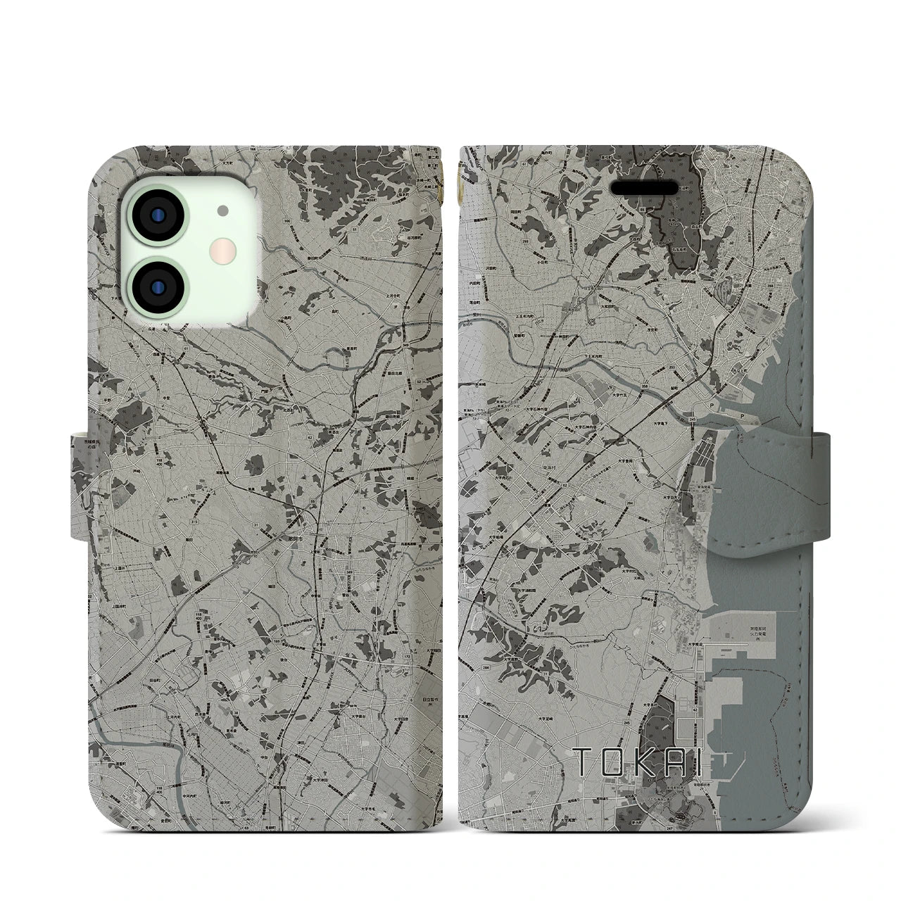 【東海(茨城県)】地図柄iPhoneケース(手帳タイプ)