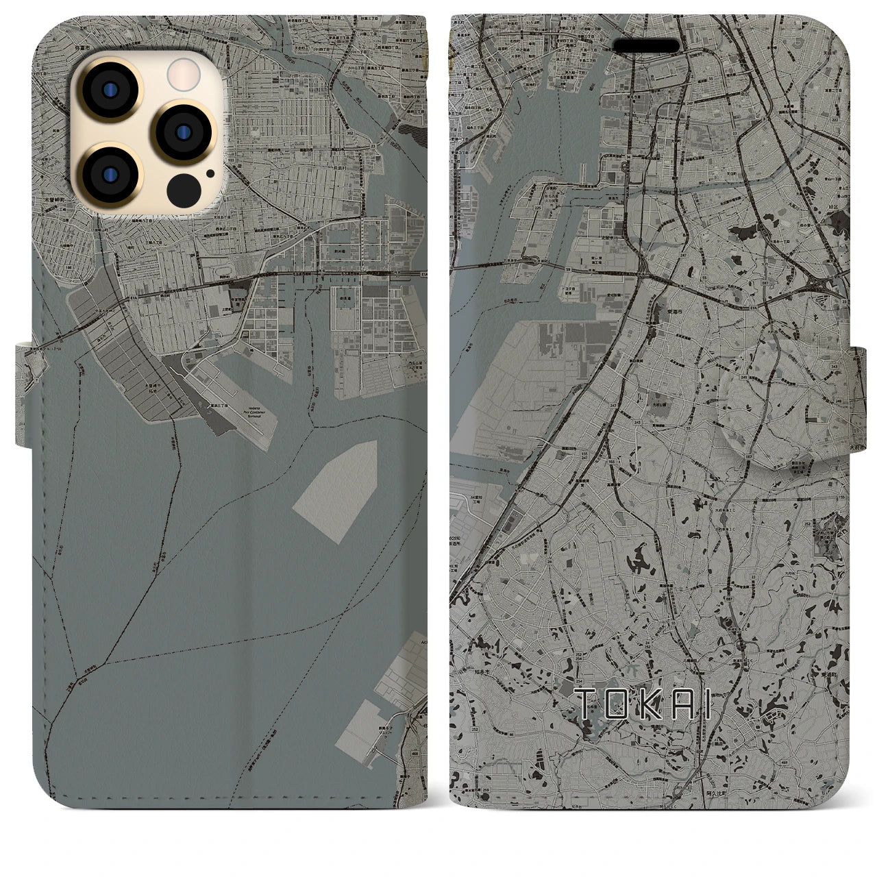 【東海(愛知県)】地図柄iPhoneケース(手帳タイプ)