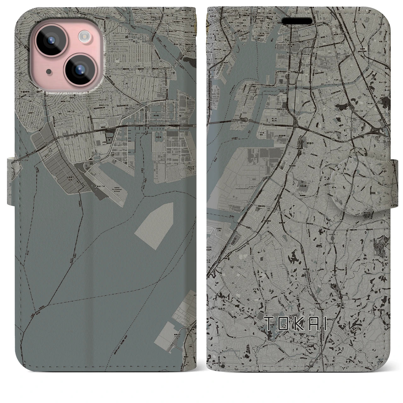 【東海(愛知県)】地図柄iPhoneケース(手帳タイプ)