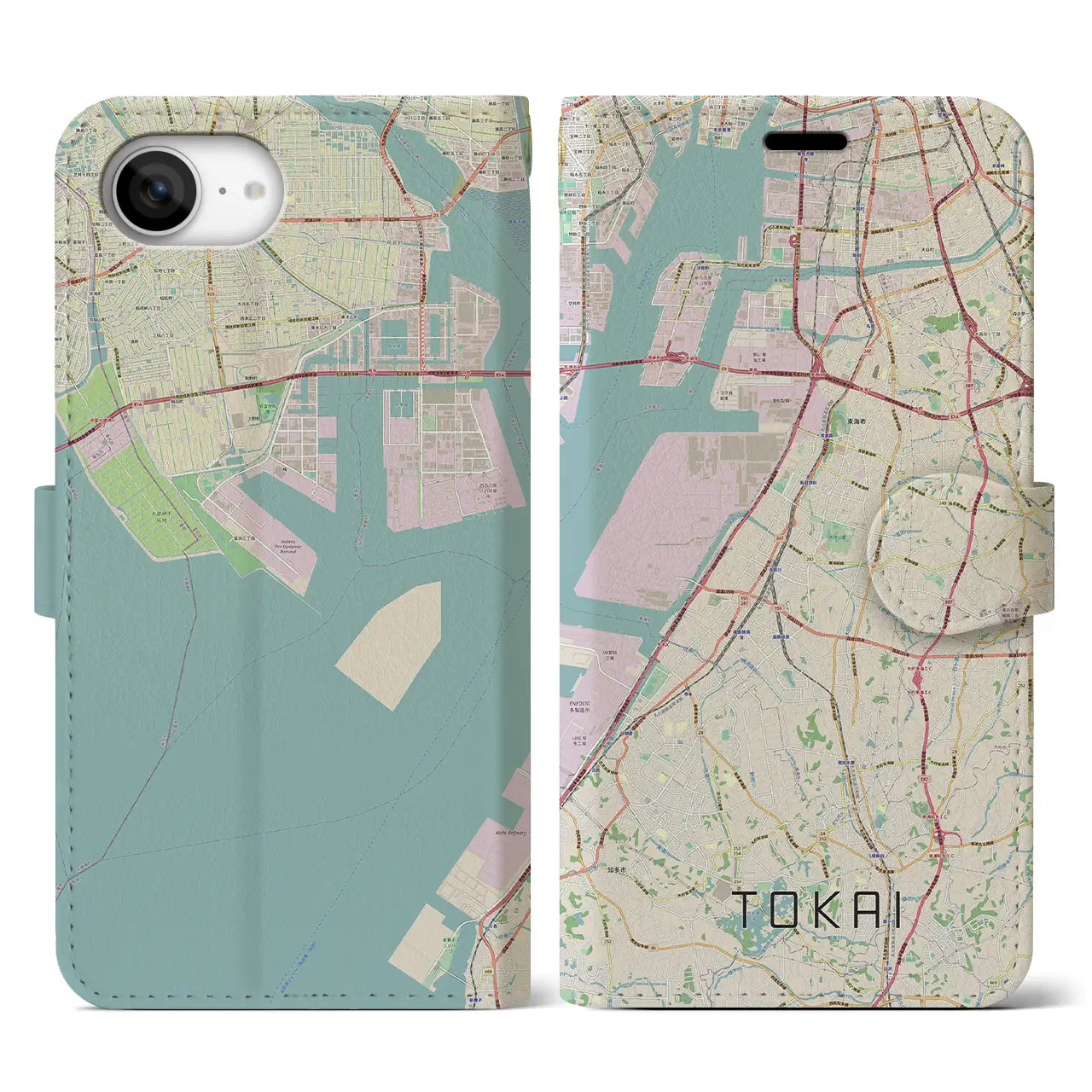 【東海(愛知県)】地図柄iPhoneケース(手帳タイプ)