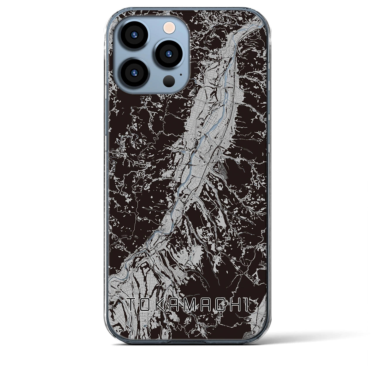 【十日町(新潟県)】地図柄iPhoneケース(クリアタイプ)