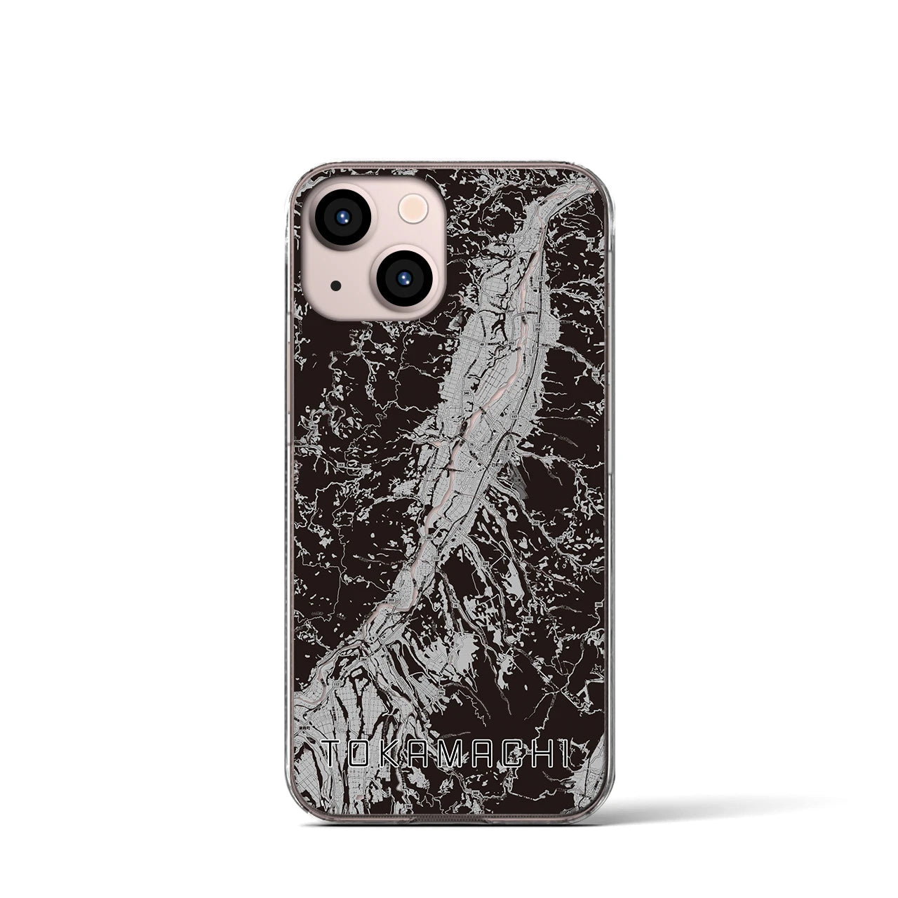 【十日町(新潟県)】地図柄iPhoneケース(クリアタイプ)