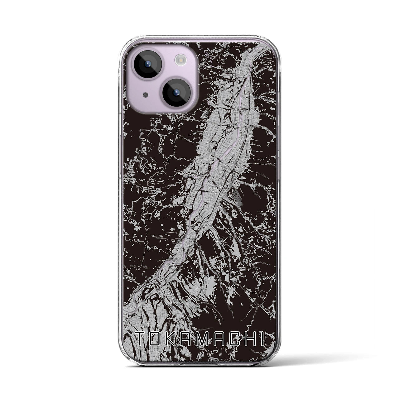 【十日町(新潟県)】地図柄iPhoneケース(クリアタイプ)