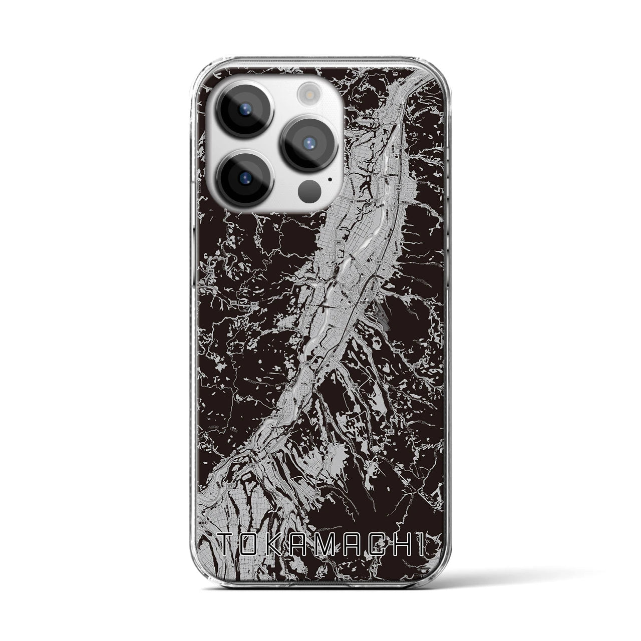 【十日町(新潟県)】地図柄iPhoneケース(クリアタイプ)