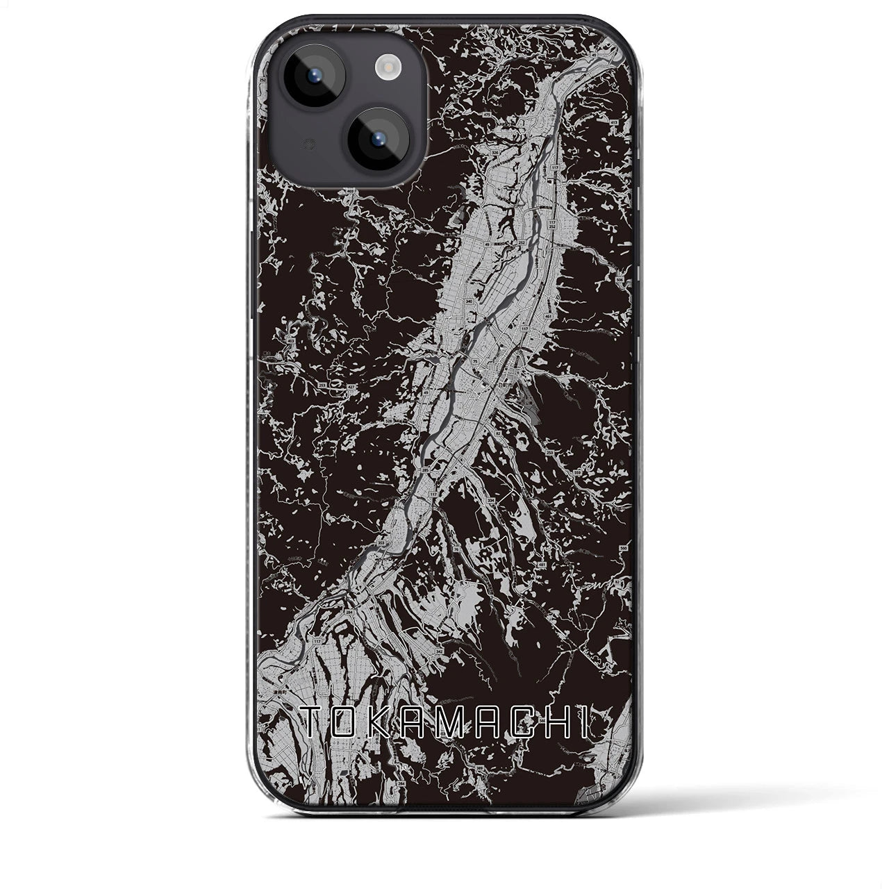 【十日町(新潟県)】地図柄iPhoneケース(クリアタイプ)