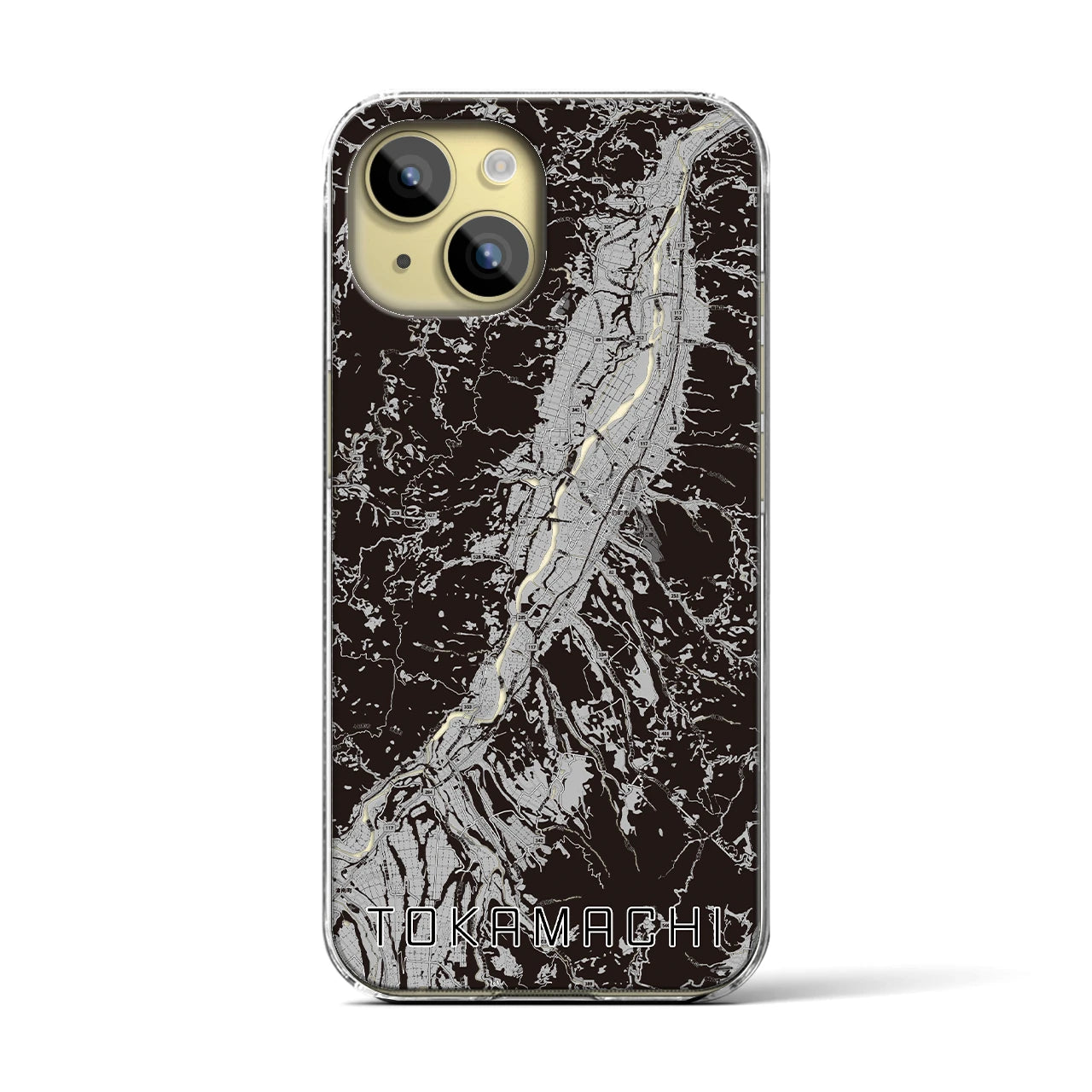 【十日町(新潟県)】地図柄iPhoneケース(クリアタイプ)